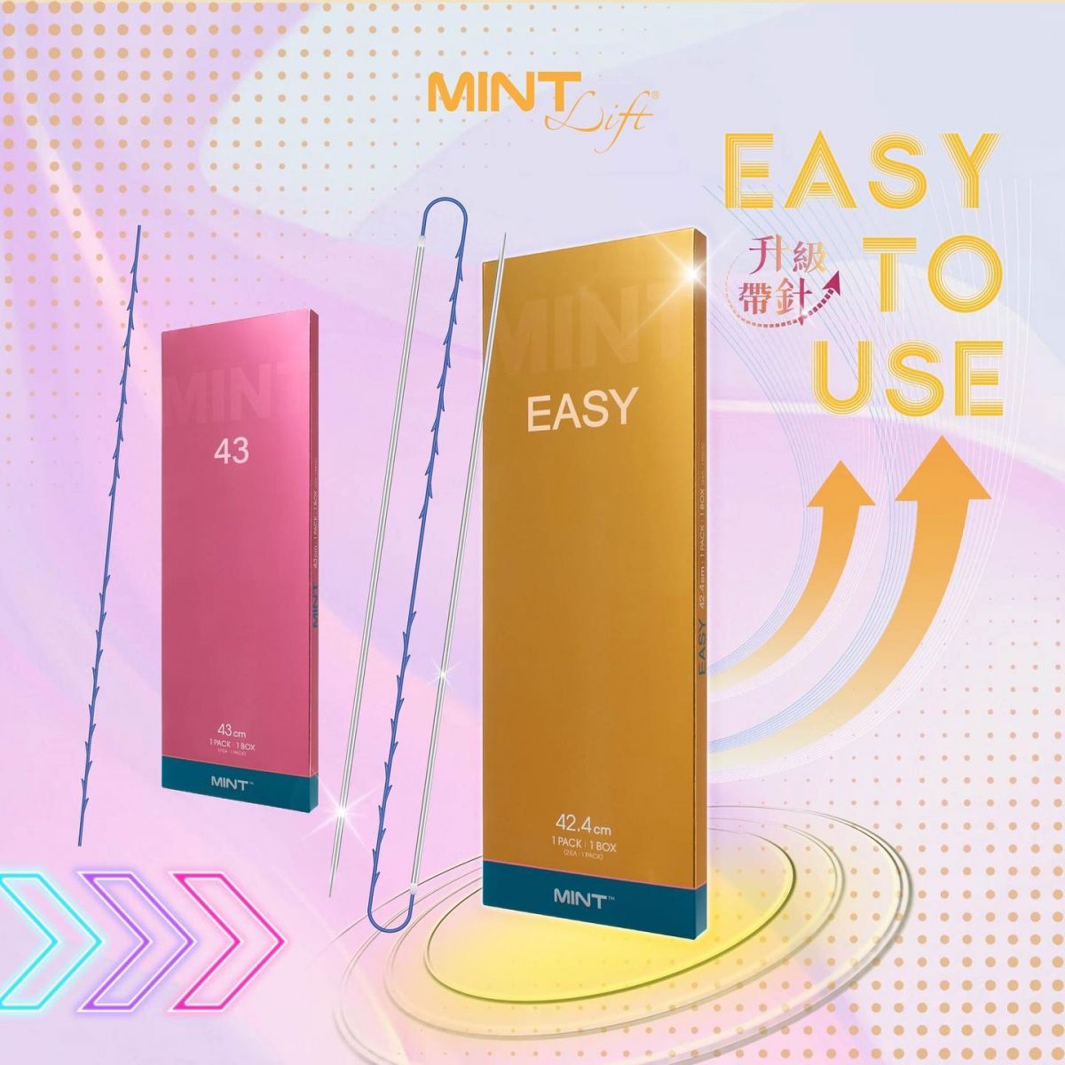 MINT EASY 帶針線，專門設計來強化中下臉拉提。